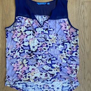 Simply Vera Vera Wang Navy & Lavender Floral Sleeveless Tank
